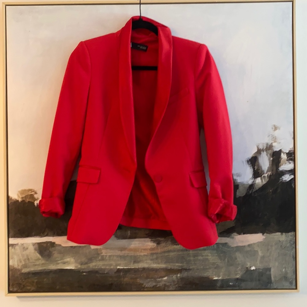 Red Zara Tuxedo blazer. Size small.
